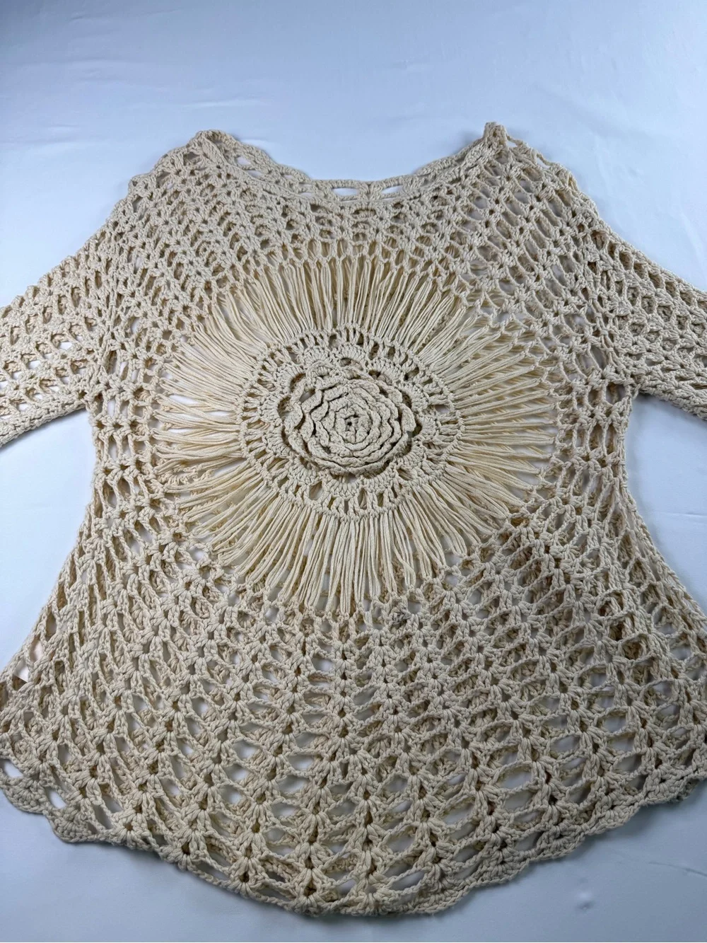 Gorgeous Crochet Swim Cover-Up Tunic Style  - natural boho look